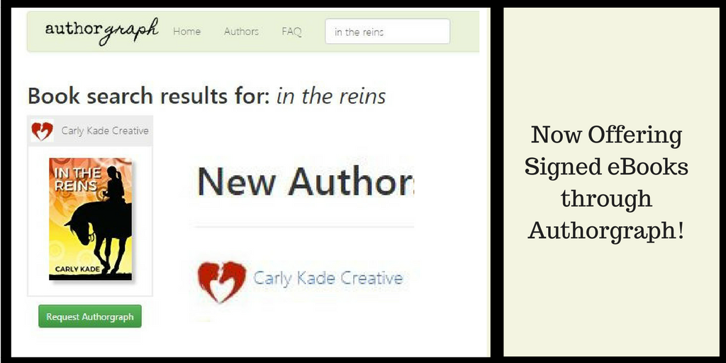 Get your In the Reins eBook by Carly Kade signed on Authorgraph