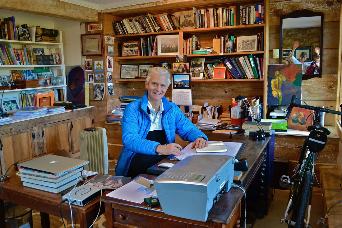 Patrick Smithwick in his writing barn