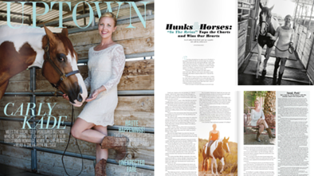 Equestrian Fiction Author Carly Kade on the cover of Uptown Magazine