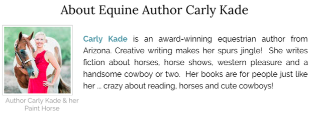 About Equine Author Carly Kade of the In the Reins Horse Book Series