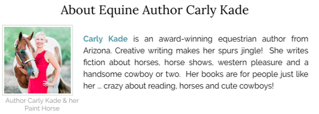 Carly Kade is the Author of the In the Reins Horse Book Series