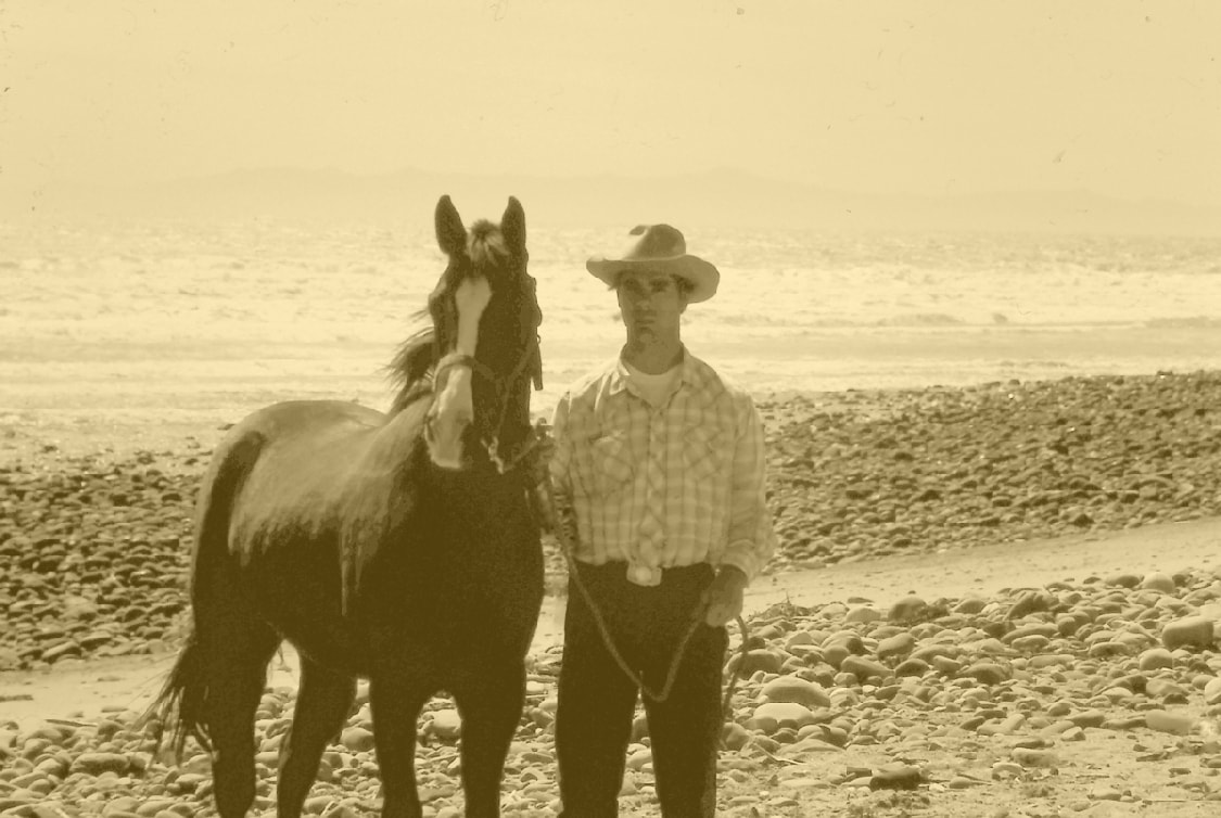Author John Egenes and his horse Gizmo
