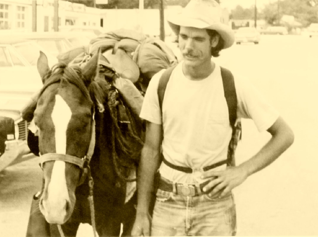 Author John Egenes & his horse Gizmo