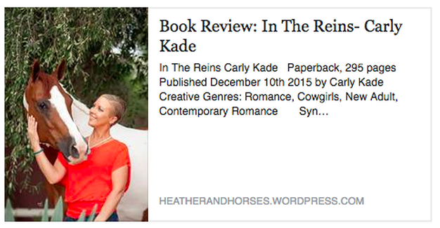 Carly Kade, Books by Carly Kade, In The Reins, Horse Books