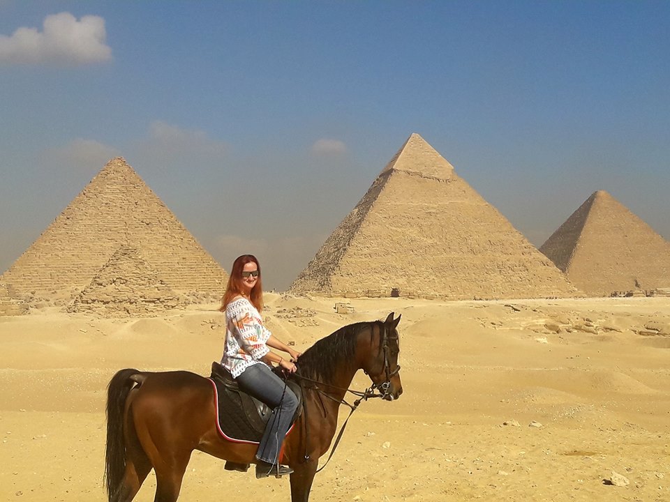 Author Amy Elizabeth Riding Horses in Egypt