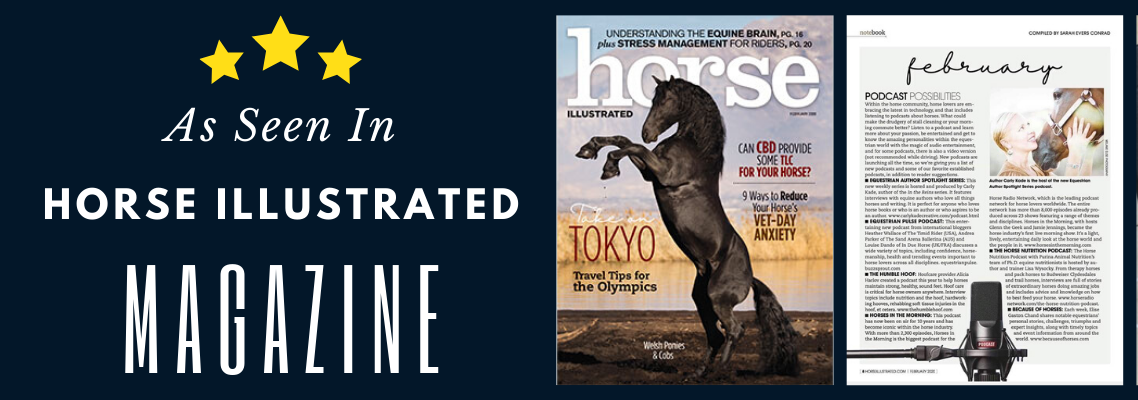 Equestrian Author Spotlight Podcast Host Carly Kade and her Horse