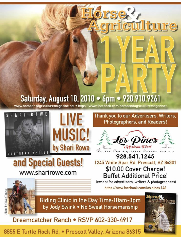 Horse & Agriculture Magazine One-Year Party featuring the music of Shari Rowe