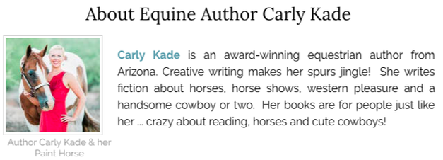 Carly Kade is the Author of the In the Reins Equestrian Romance Horse Book Series