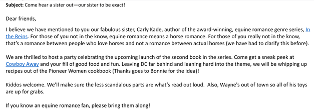 Book Party Email Invitation
