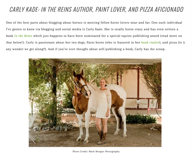 Author Carly Kade Interview with Saddle Seeks Horse