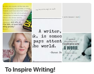 Carly Kade's To Inspire Writing Pinterest Board